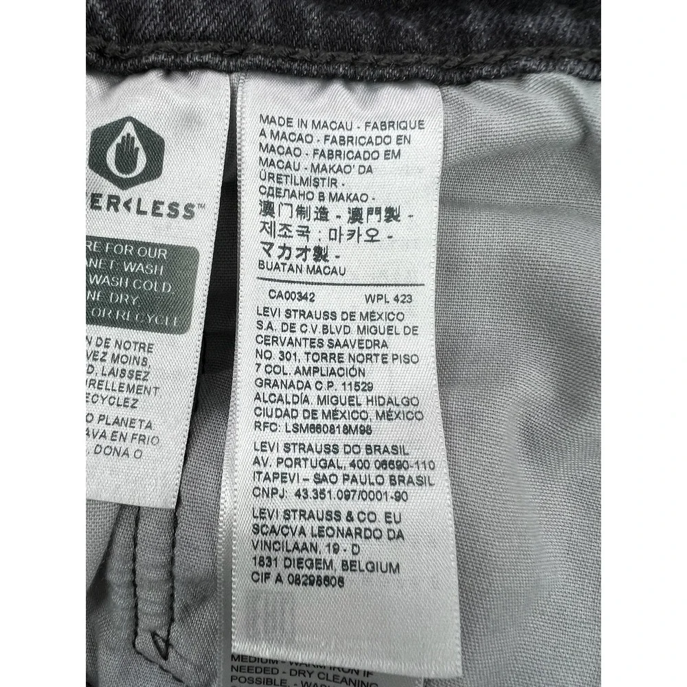 Levis 501 S Skinny Jeans Mens 30x28 Gray Slim Stretch Denim Charcoal Wash